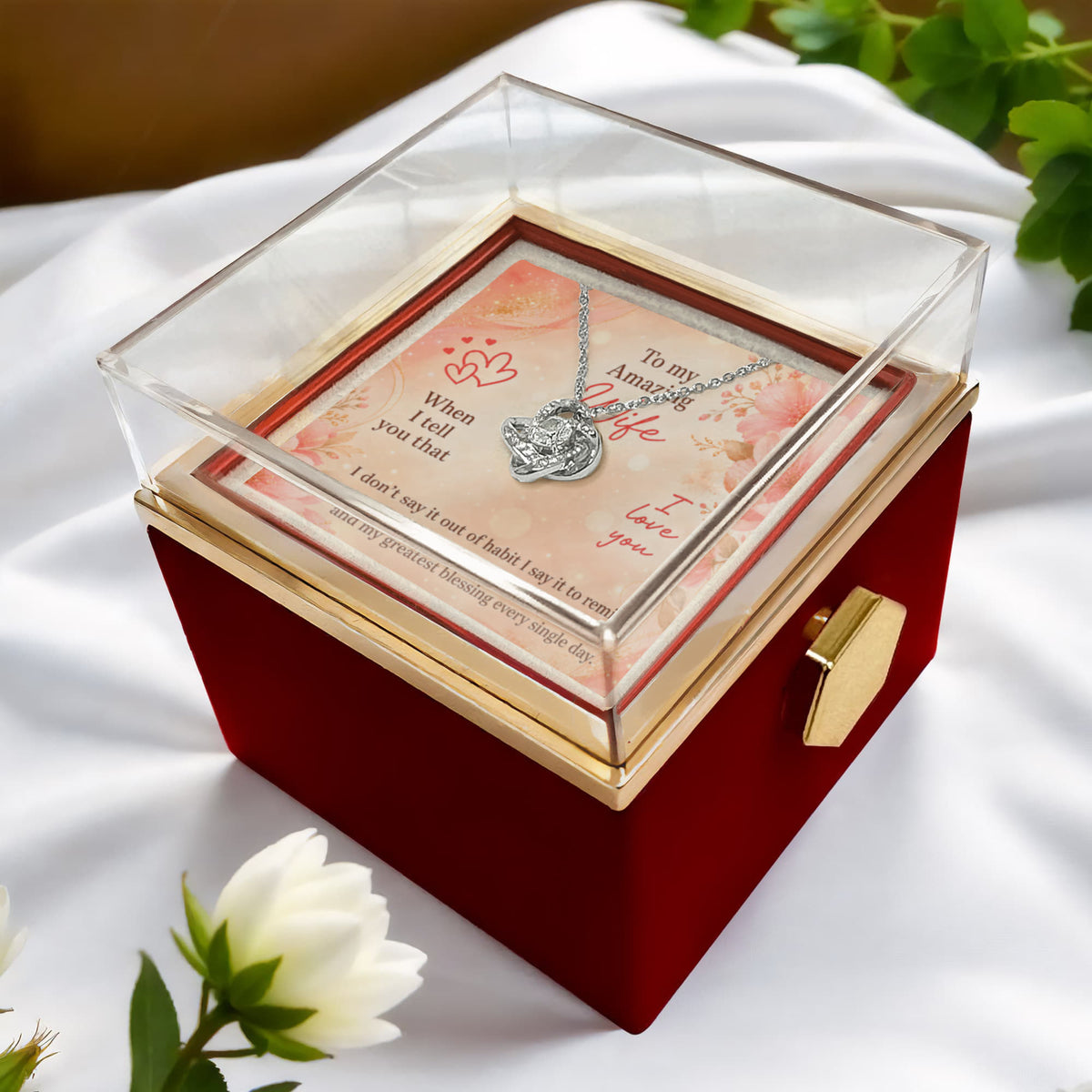 Love Knot - Rotating Rose Gift Box