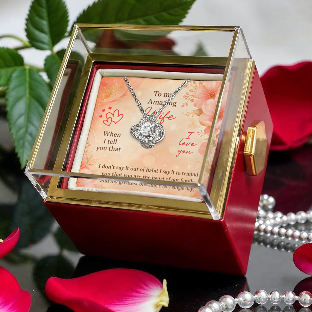 Love Knot - Rotating Rose Gift Box